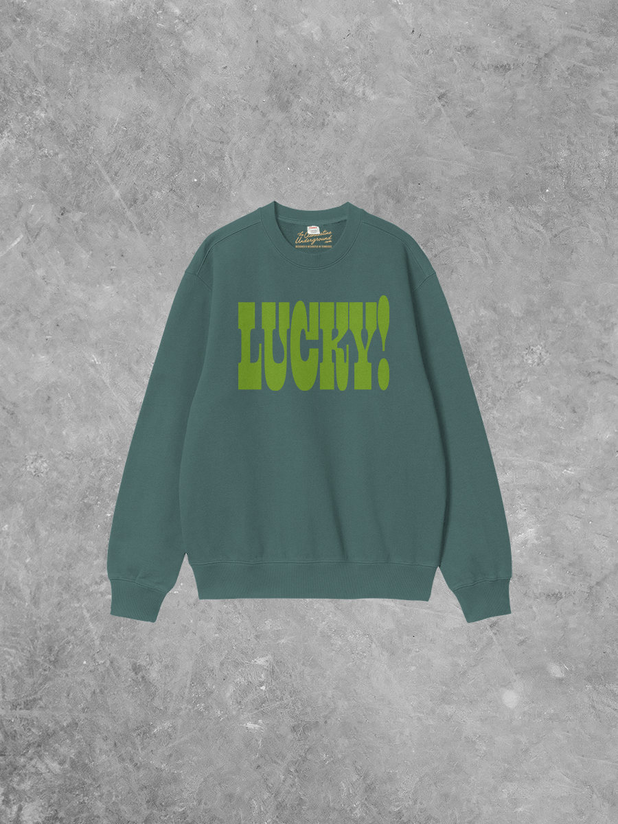 Underground Original Design: LUCKY! PUFF Boxy Cotton Sweatshirt