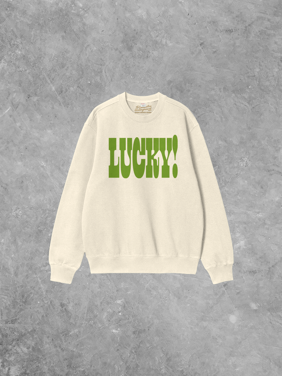 Underground Original Design: LUCKY! PUFF Boxy Cotton Sweatshirt