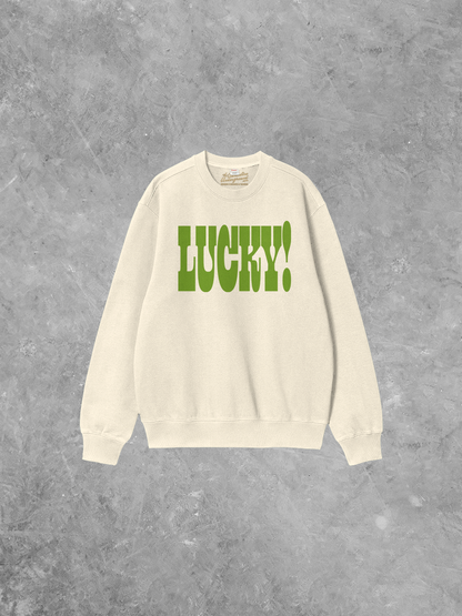 Underground Original Design: LUCKY! PUFF Boxy Cotton Sweatshirt