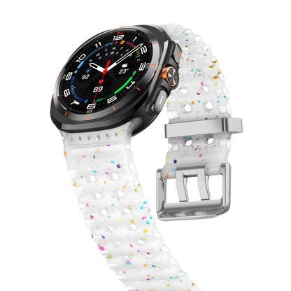 Ocean Silicone Samsung Galaxy 7 Ultra Watch Band Silver Buckle 47MM