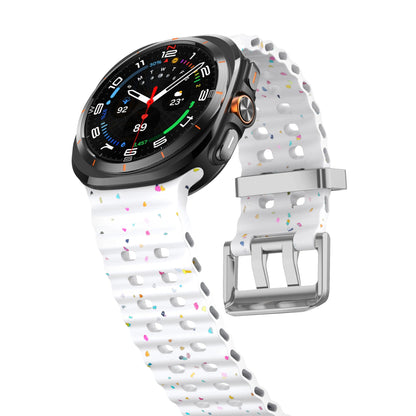 Ocean Silicone Samsung Galaxy 7 Ultra Watch Band Silver Buckle 47MM