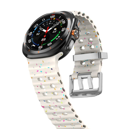 Ocean Silicone Samsung Galaxy 7 Ultra Watch Band Silver Buckle 47MM
