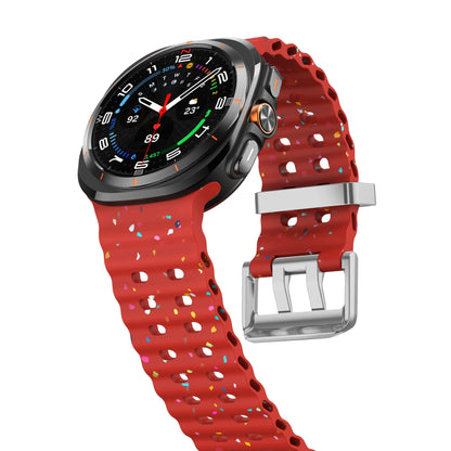 Ocean Silicone Samsung Galaxy 7 Ultra Watch Band Silver Buckle 47MM