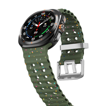 Ocean Silicone Samsung Galaxy 7 Ultra Watch Band Silver Buckle 47MM