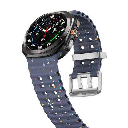 Ocean Silicone Samsung Galaxy 7 Ultra Watch Band Silver Buckle 47MM