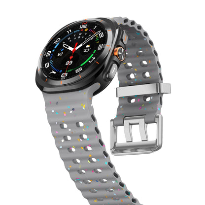 Ocean Silicone Samsung Galaxy 7 Ultra Watch Band Silver Buckle 47MM