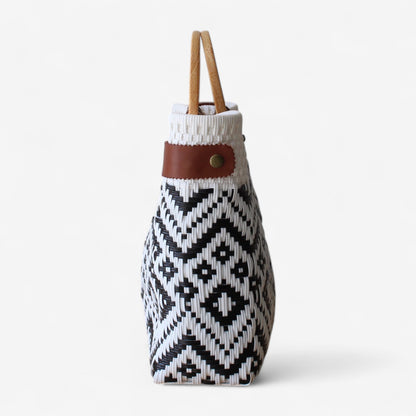Black & White Geometric Handmade Tote Bag