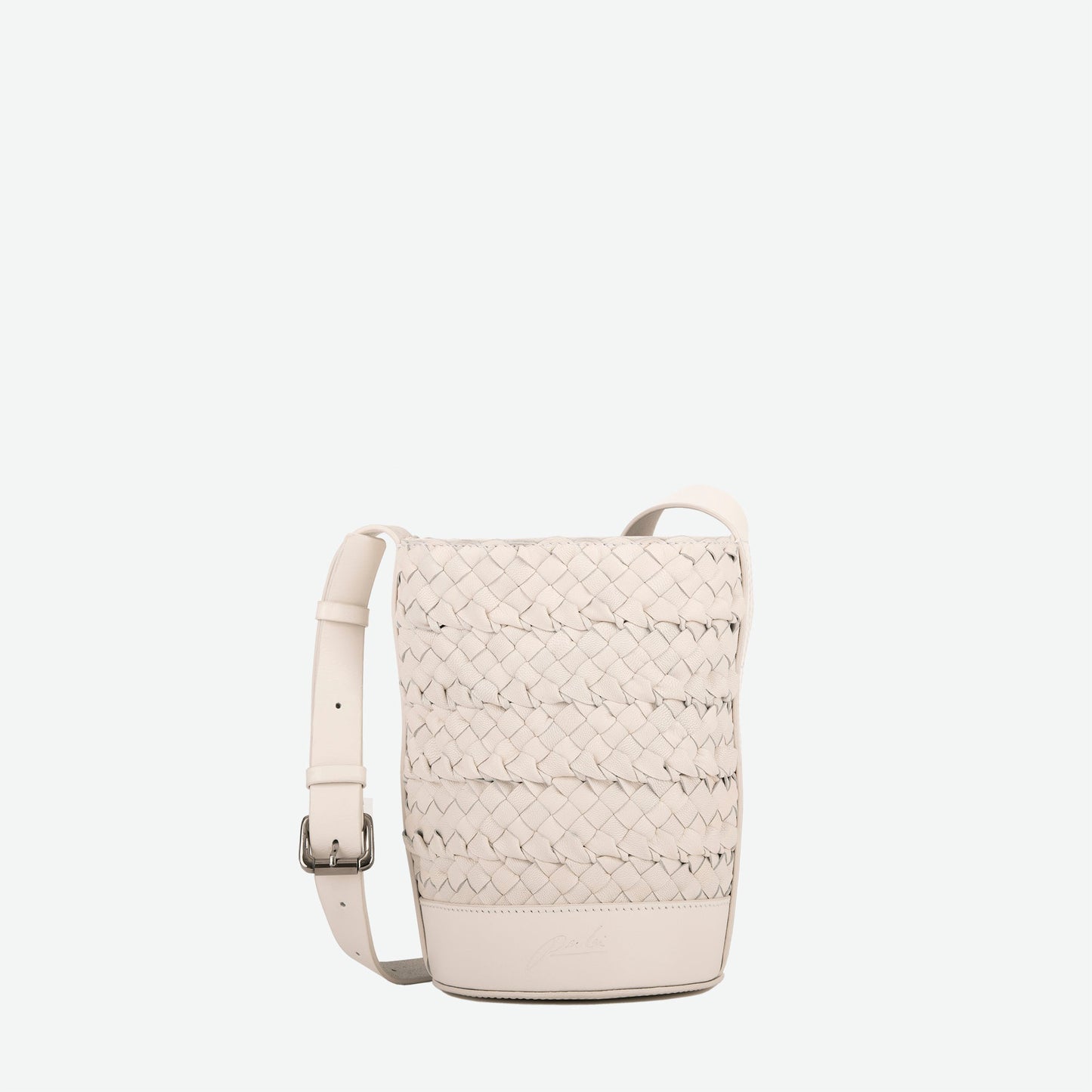 Emery Woven Leather Crossbody Bag - Stone