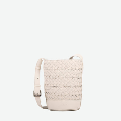 Emery Woven Leather Crossbody Bag - Stone