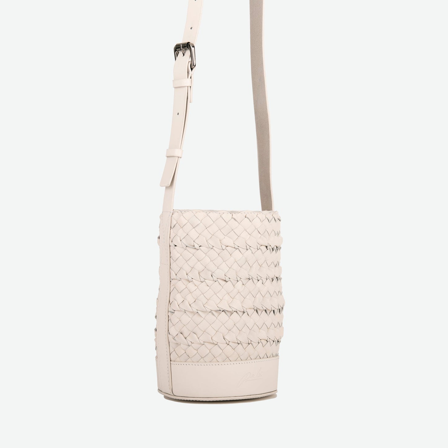 Emery Woven Leather Crossbody Bag - Stone