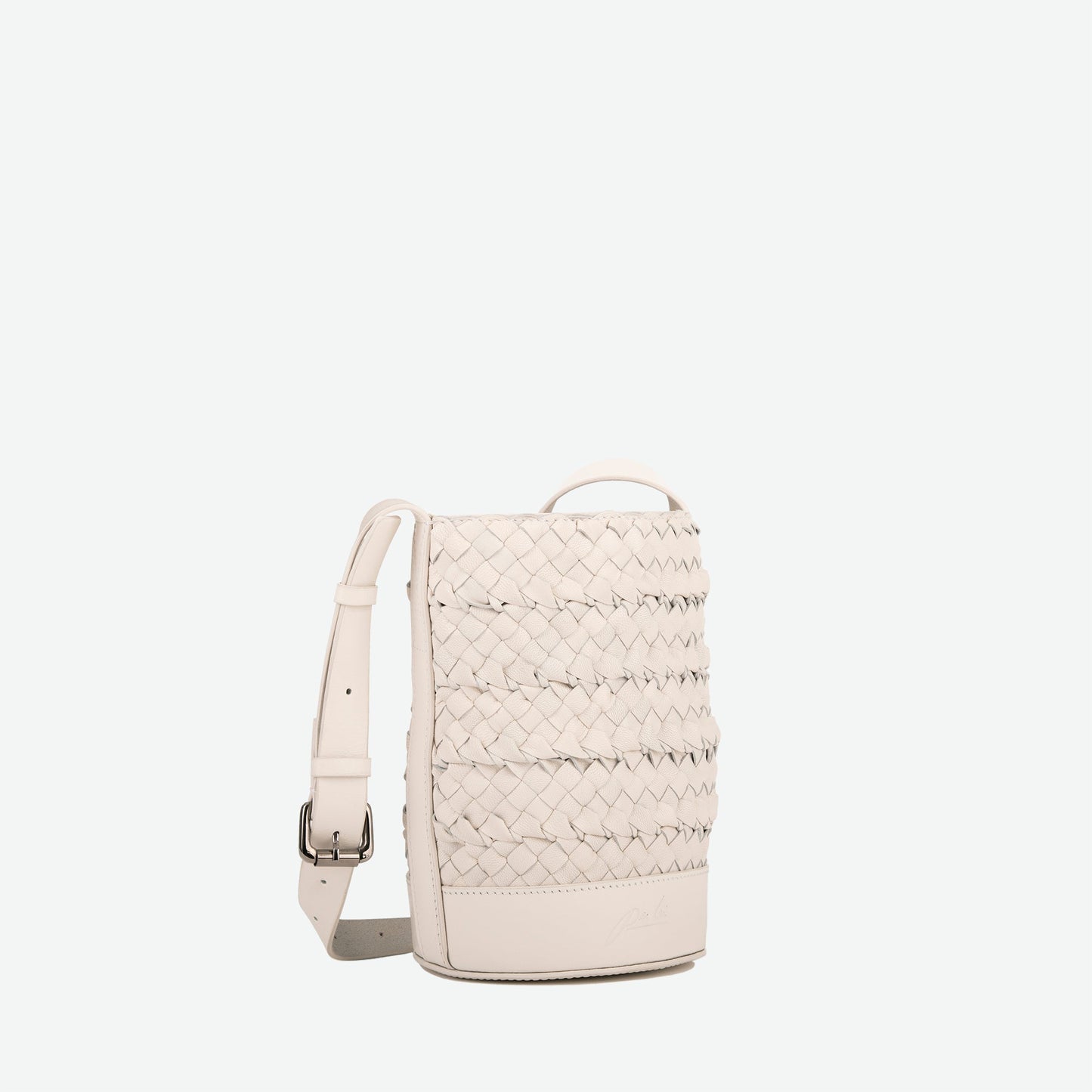 Emery Woven Leather Crossbody Bag - Stone