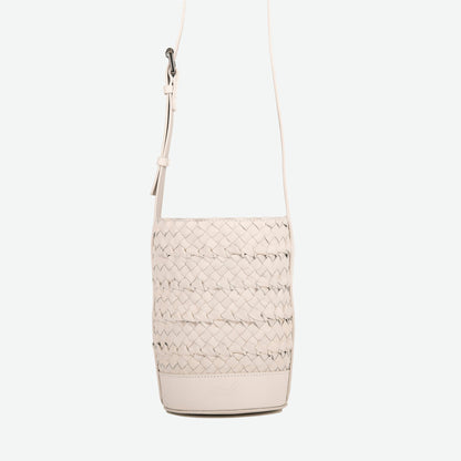 Emery Woven Leather Crossbody Bag - Stone