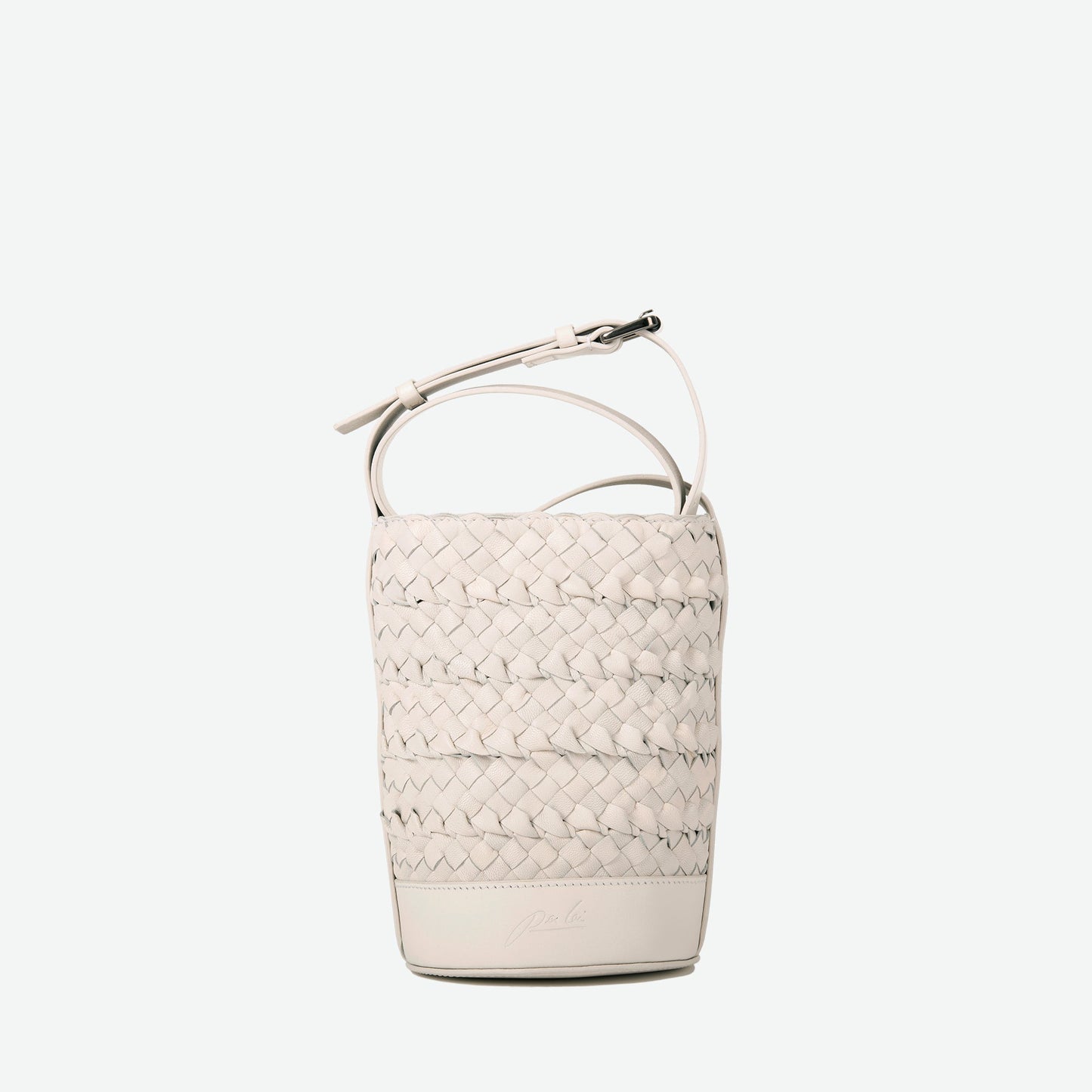 Emery Woven Leather Crossbody Bag - Stone