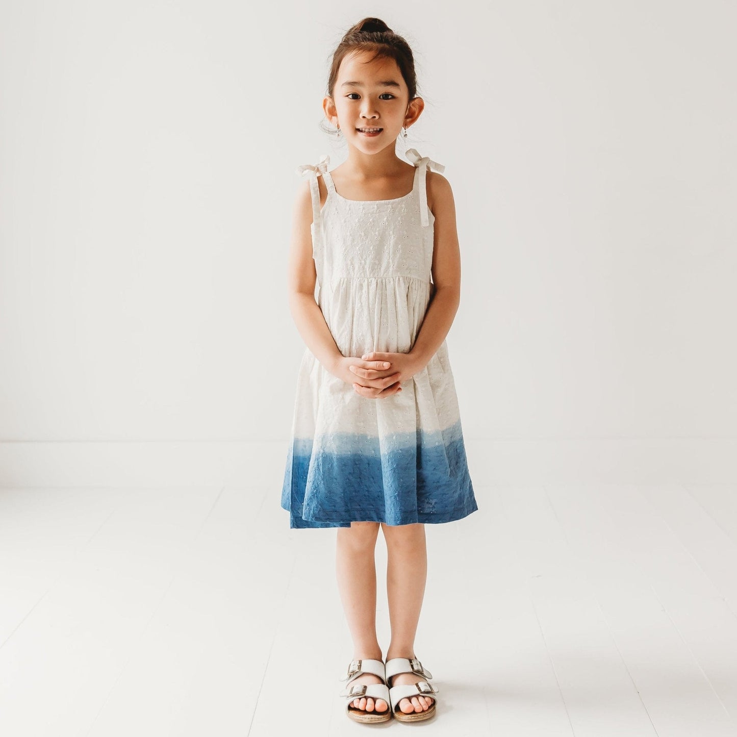 Ocean Ombre Nautical Schiffli | Hand-Dyed 100% Cotton Dress