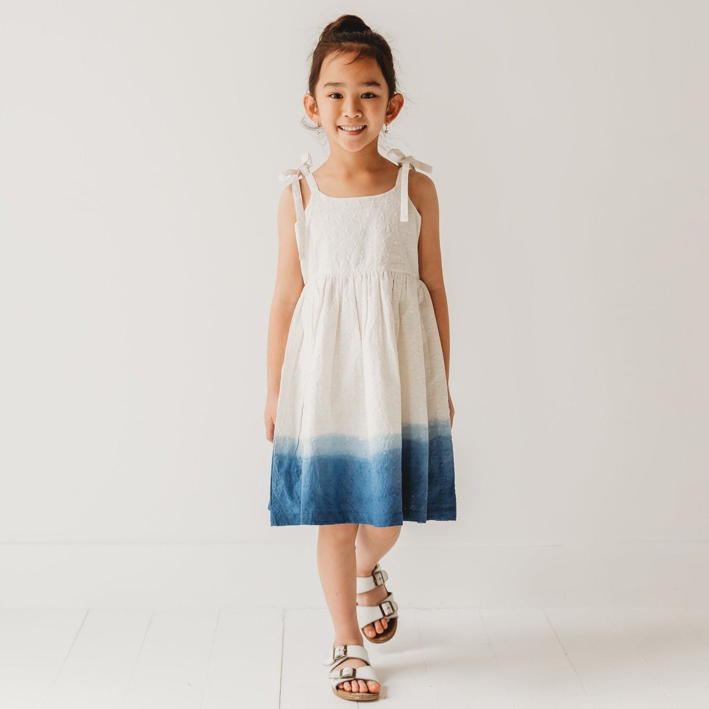 Ocean Ombre Nautical Schiffli | Hand-Dyed 100% Cotton Dress