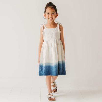 Ocean Ombre Nautical Schiffli | Hand-Dyed 100% Cotton Dress