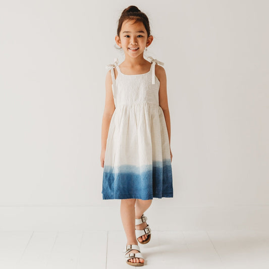 Ocean Ombre Nautical Schiffli | Hand-Dyed 100% Cotton Dress