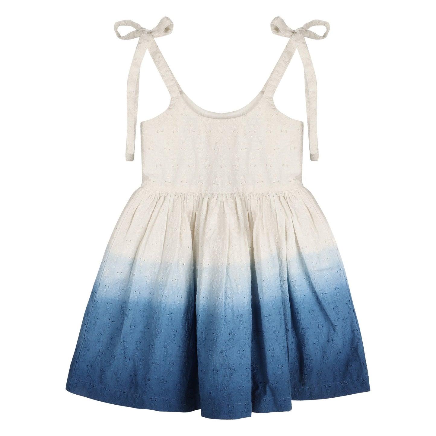 Ocean Ombre Nautical Schiffli | Hand-Dyed 100% Cotton Dress