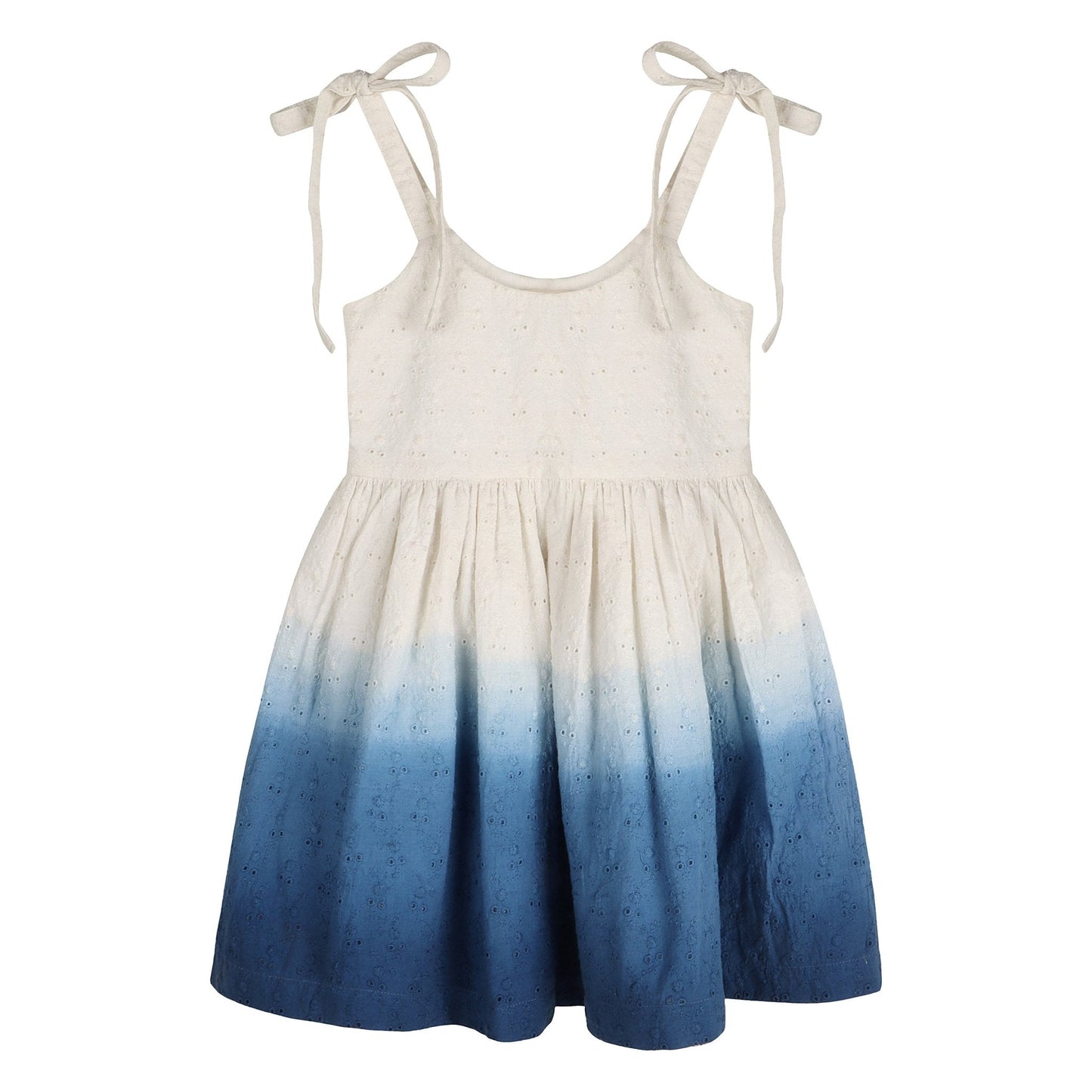 Ocean Ombre Nautical Schiffli | Hand-Dyed 100% Cotton Dress