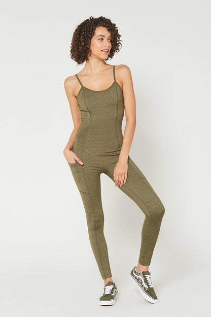 Sculpted Scoop-Neck Romper Made in USA