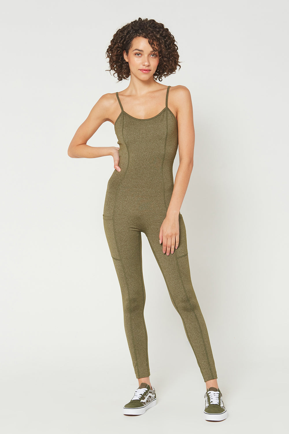 Sculpted Scoop-Neck Romper Made in USA
