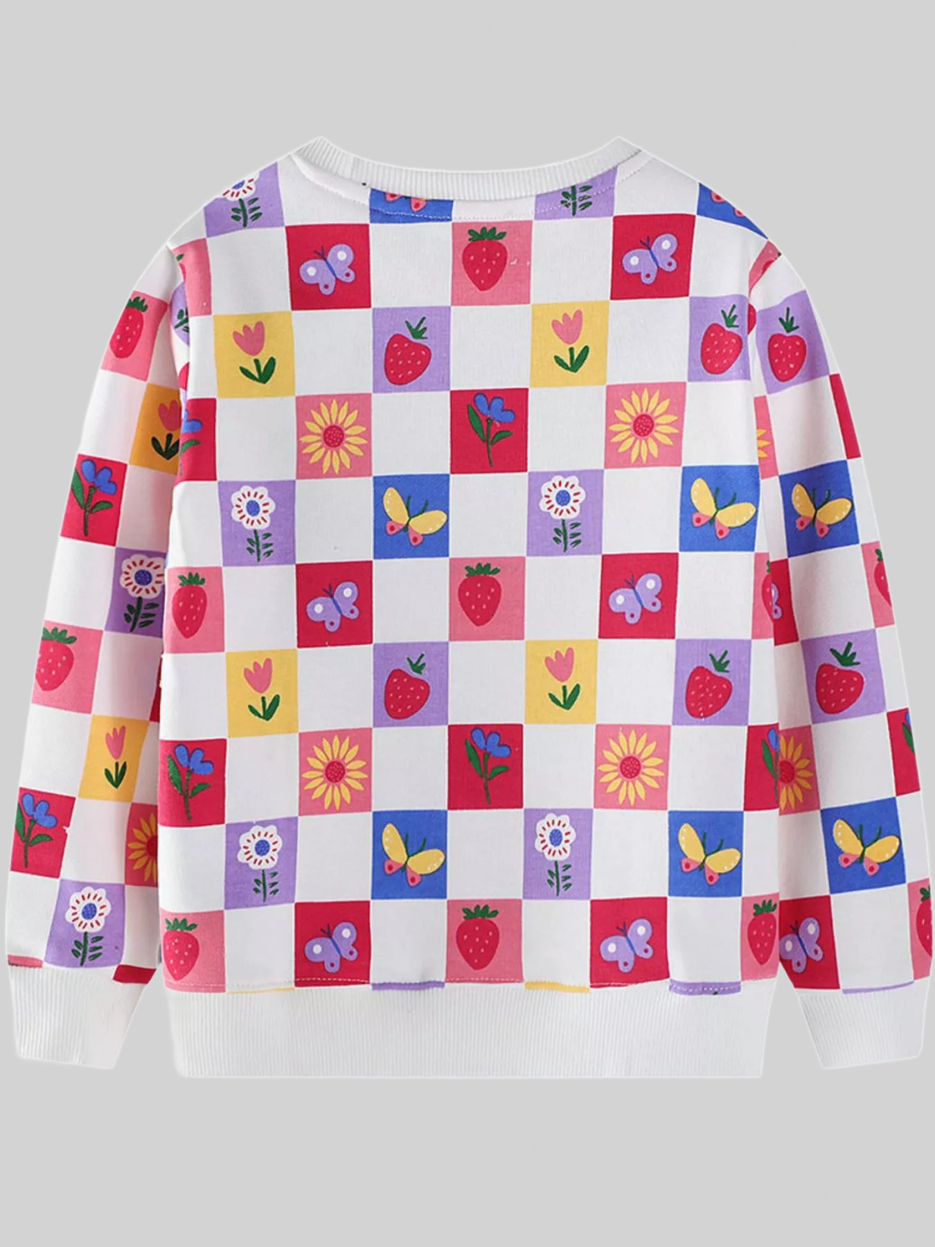 Toddler Girls Colorful Checkered Pattern Sweatshirt