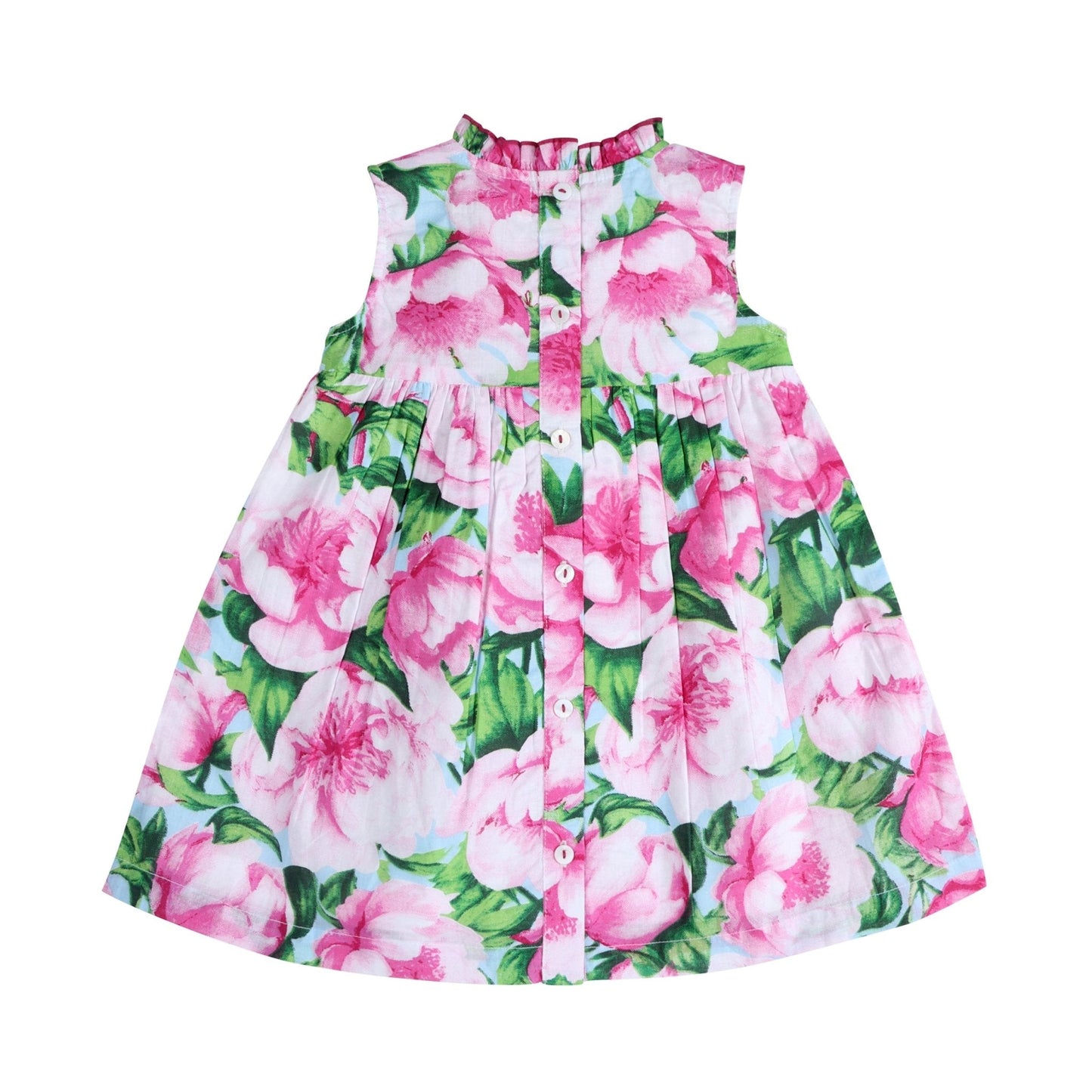 Pink Peony Ruffled Olivia Dress | Statement Floral Print