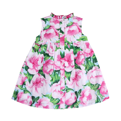 Pink Peony Ruffled Olivia Dress | Statement Floral Print