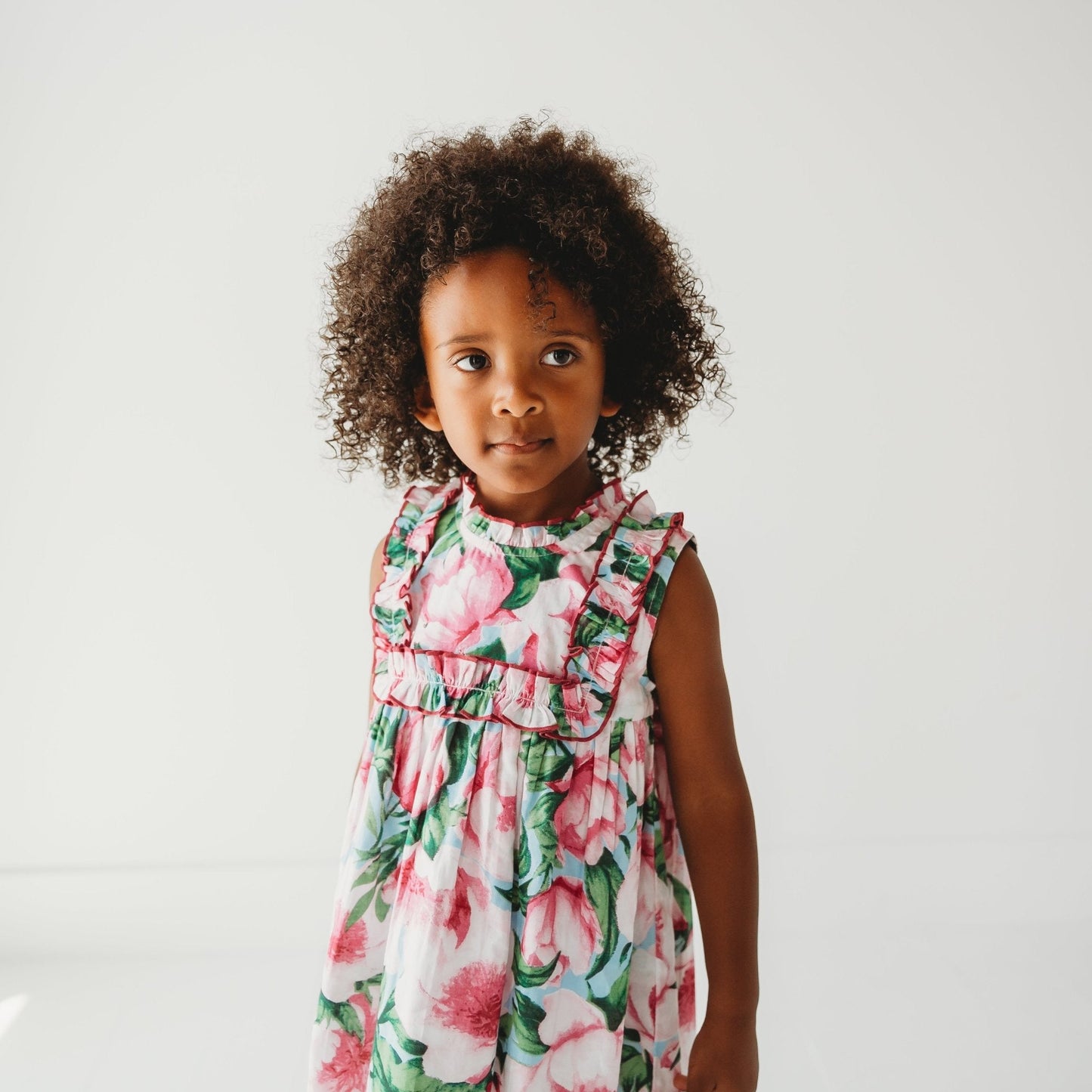 Pink Peony Ruffled Olivia Dress | Statement Floral Print