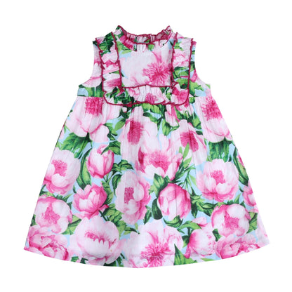 Pink Peony Ruffled Olivia Dress | Statement Floral Print