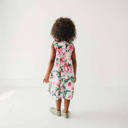 Pink Peony Ruffled Olivia Dress | Statement Floral Print