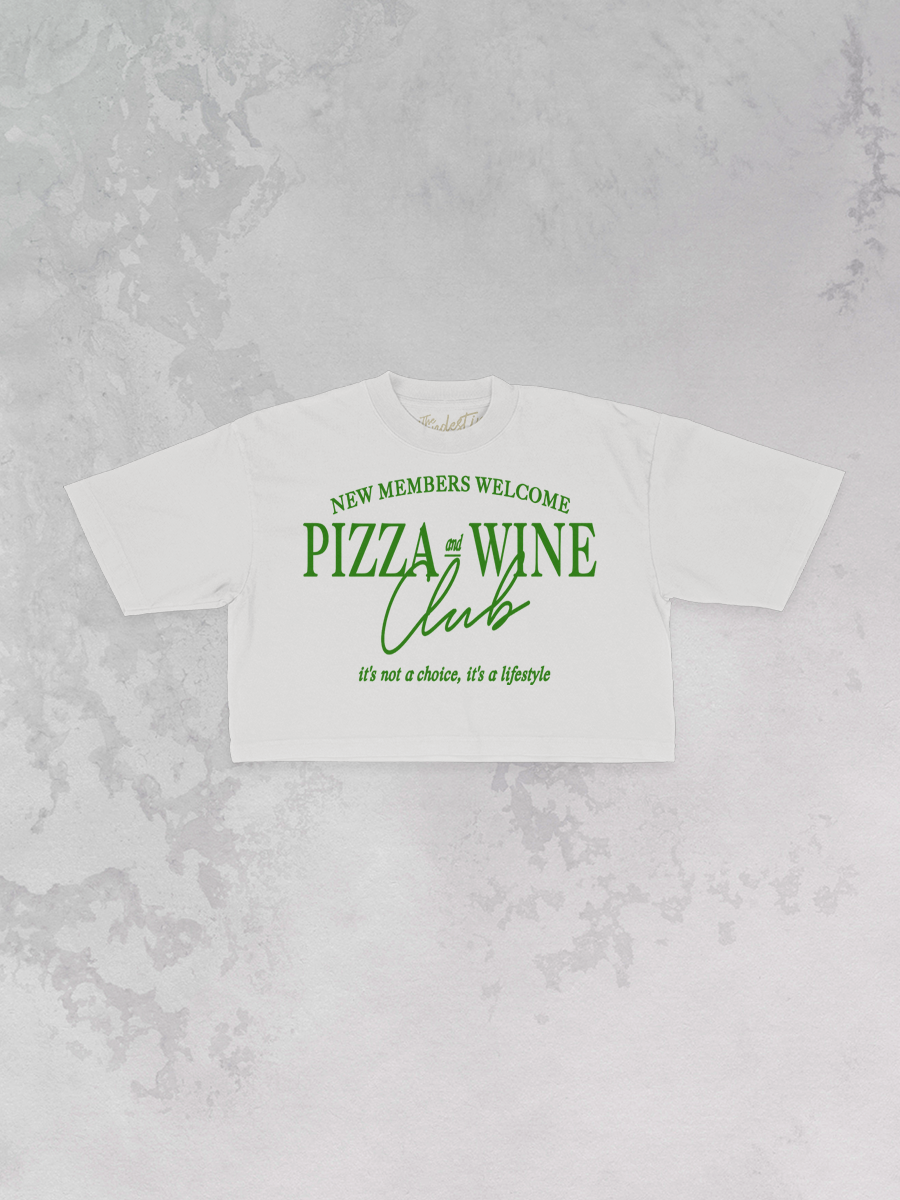 Underground Original Design: Pizza and Wine Club Crop Tee