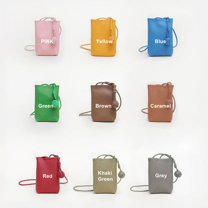 Polycolor Hanging Ball Leather Bag