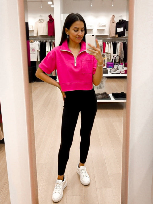 Lightweight Half Zip & Midi Short Sleeve Top