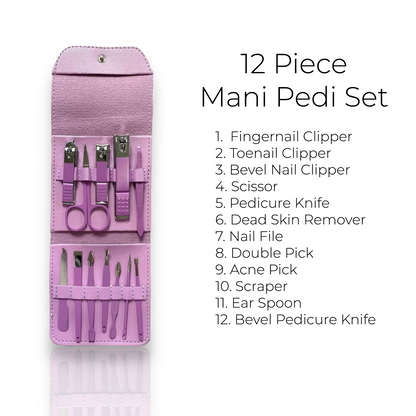Purple 12 Piece Nail Care Set