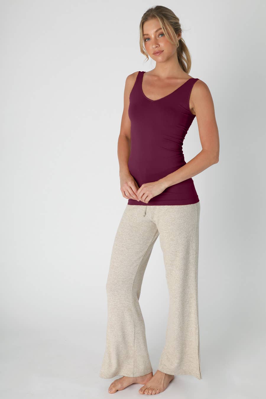 NikiBiki Reversible Seamless Western Basics Tank Top — V-Neck or Scoop Neck (4 Colors, Made in USA)