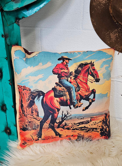 Baha Ranch Vintage Cowboy Pillow Case Made in America