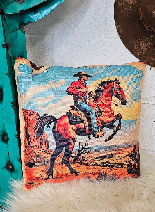 Baha Ranch Vintage Cowboy Pillow Case Made in America