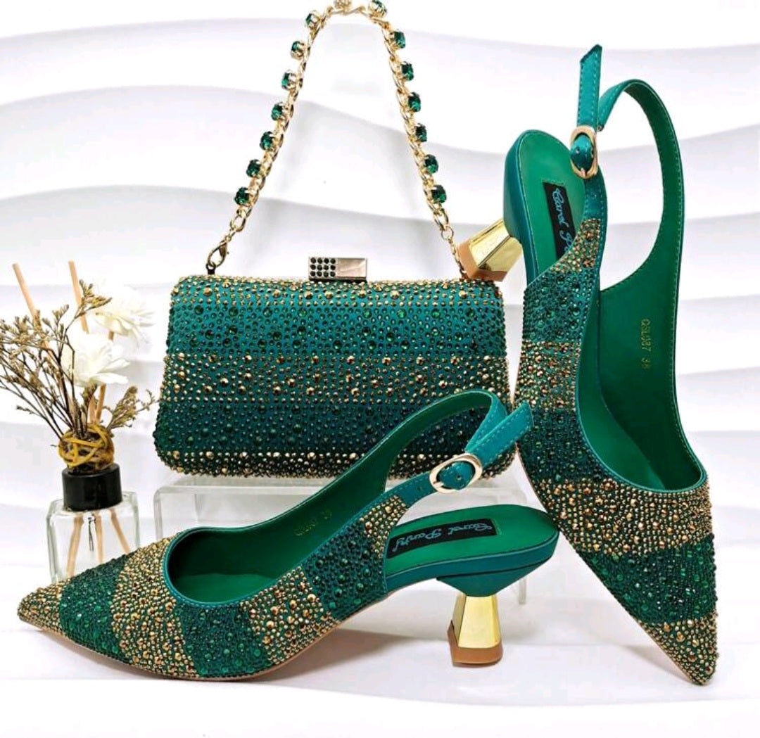 Italian Design Shoes With Matching Set- ED107