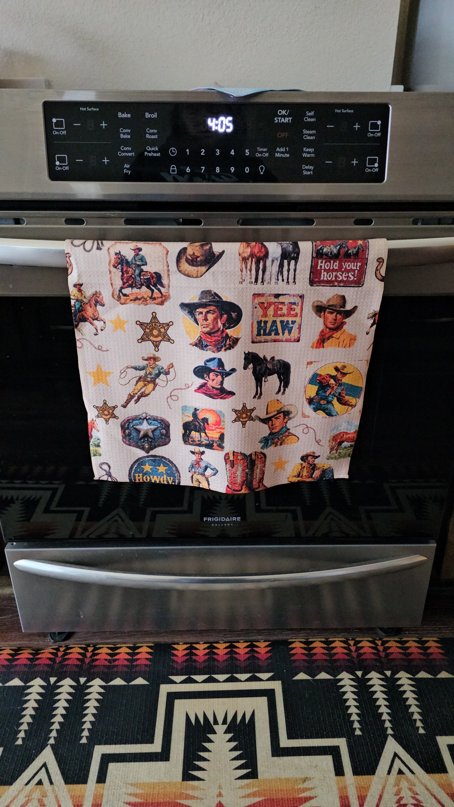 Baha Ranch Vintage Cowboy Set of 4 Kitchen Dish Towels Made in America
