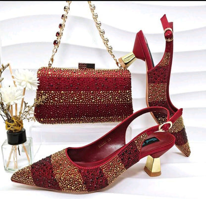 Italian Design Shoes With Matching Set- ED107