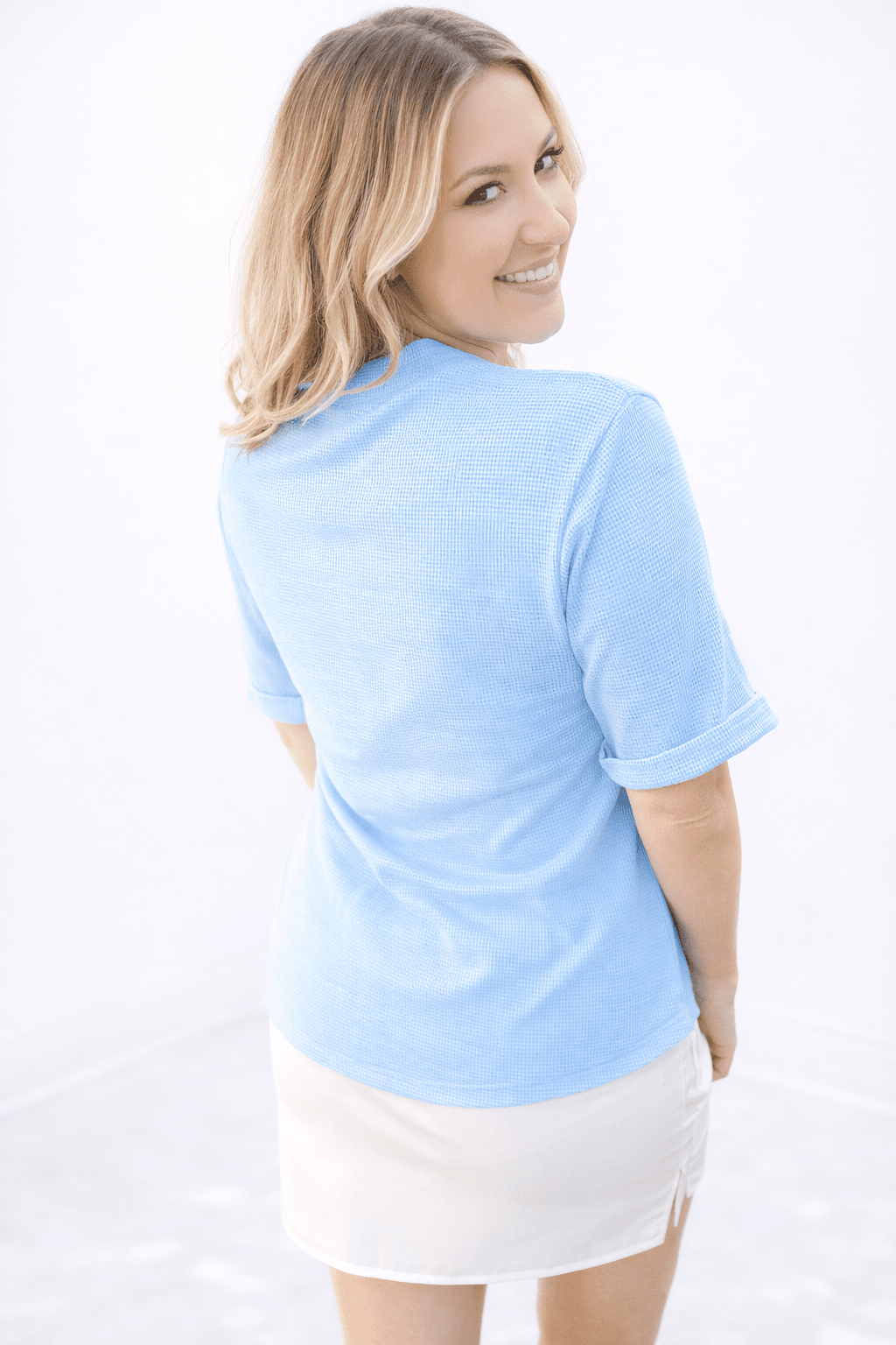 Robin Rose Button Waffle Knit Top