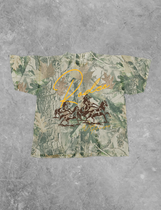 Underground Original Design: Rodeo Wild Horses, CAMO Western Boxy Cotton TShirt