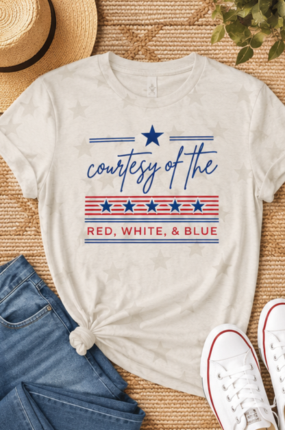 Courtesy of the Red White and Blue Graphic Graphic Star Tee