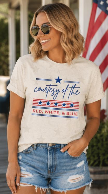 Courtesy of the Red White and Blue Graphic Graphic Star Tee