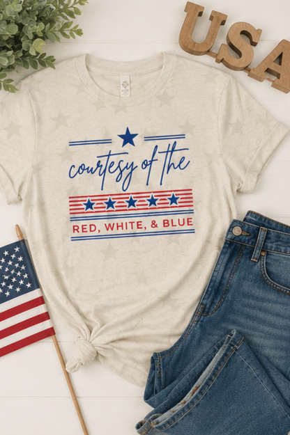 Courtesy of the Red White and Blue Graphic Graphic Star Tee