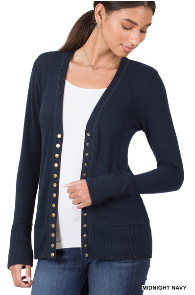 Snap Cardigan Full Sleeve - Midnight Navy