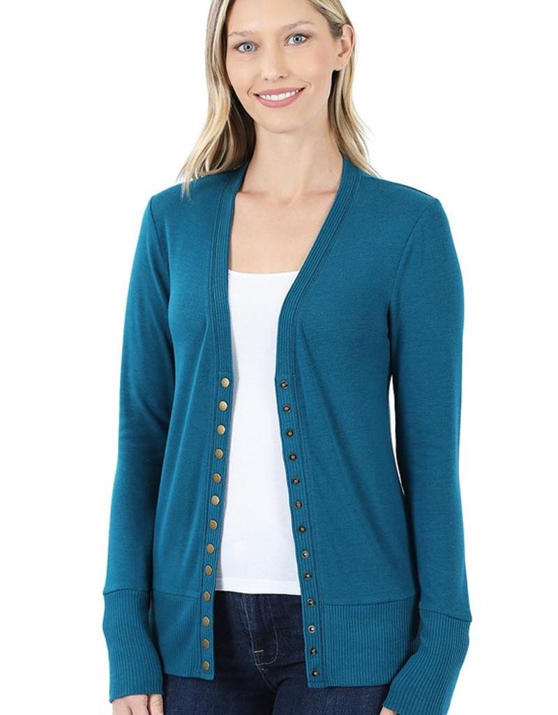 Snap Cardigan Full Sleeve - Teal