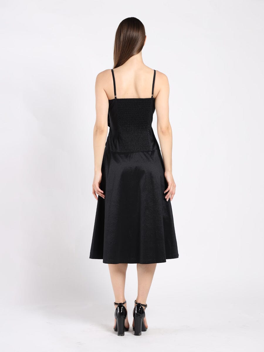 Spaghetti Strap Bow Detailed Midi Dress