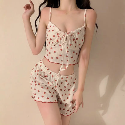 Sweet Lolita Strawberry Pajamas Set